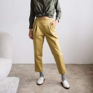 Sotela Adobe pleated trouser brown linen size 0 (26" waist)